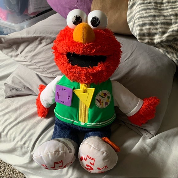 Learning ABC 123 Toy Doll Sesame Street Push Me Elmo Baby Kid - Picture 1 of 5
